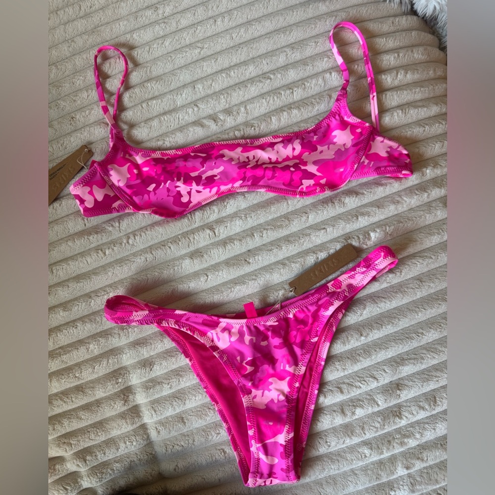 SKIMS Vibrant Pink Camo Bikini